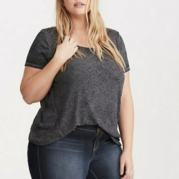 torrid Tops - Torrid Grey Relaxed Ribbed Top Size 2